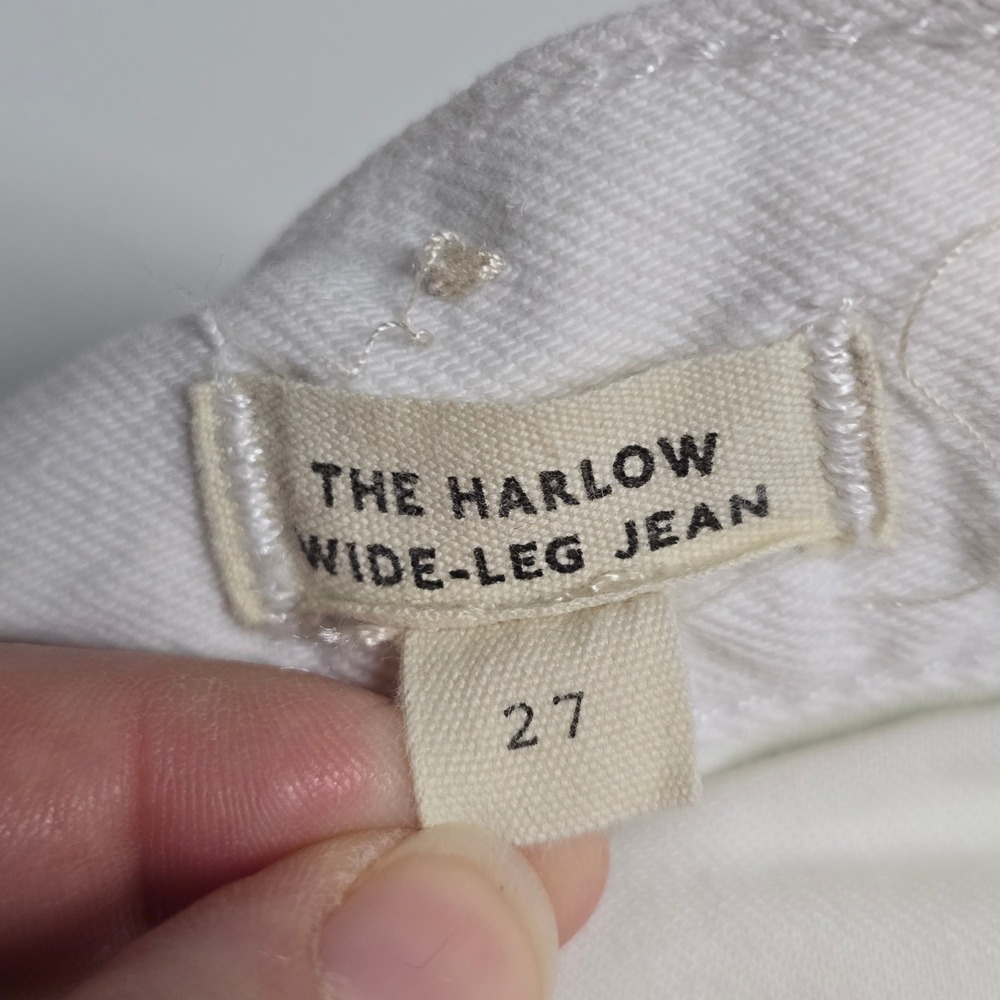 Madewell The Harlow Wide-Leg Jeans Women 27 White Pleated High Rise Cotton Denim - Picture 8 of 15